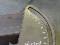 20160502 172223  Degree stop plate for a metal brake.  Shows the technical capabilities of the scribe on our table.
