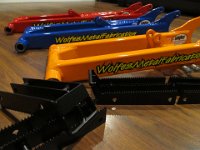 IMG 1799  A couple of swingarms (old style without Chain Slider Brace) ready to ship.  And some peg extensions in the pic as well.